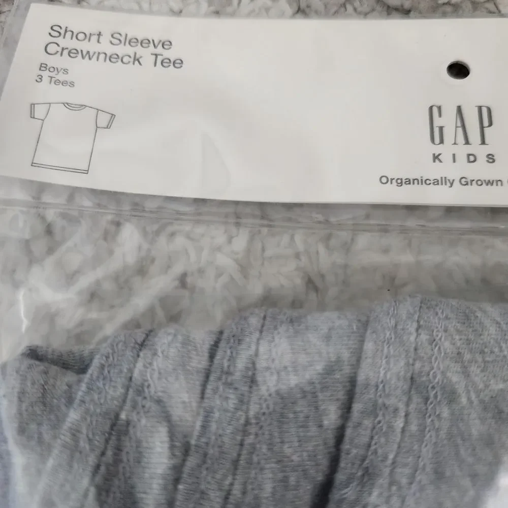 GAP Kids  BOYS Gray Short Sleeve Cotton Crewneck Tees 3pc Set